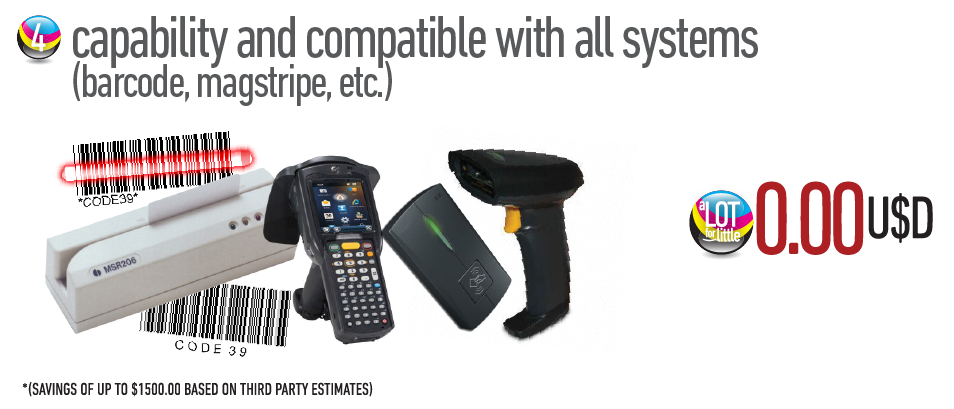 Capability and compatible with all systems (barcode, magstripe, etc