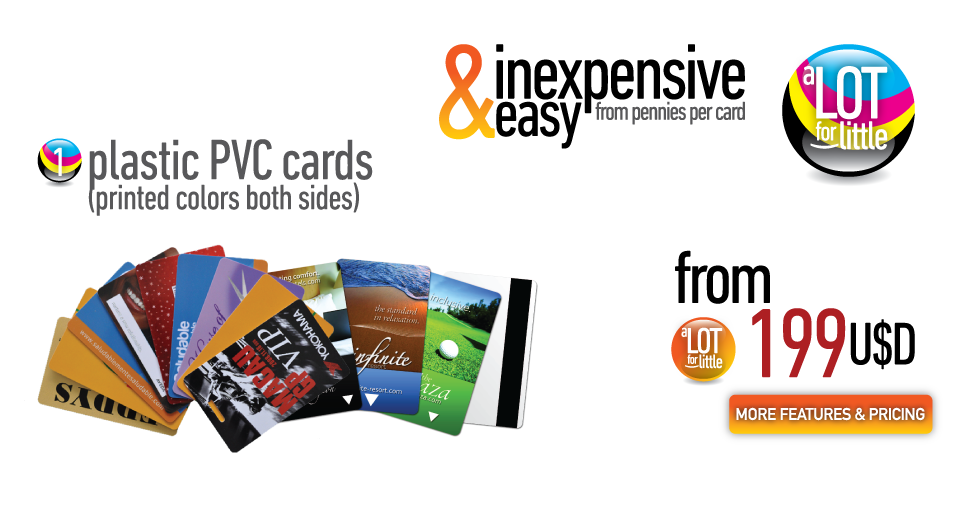 Plastic PVC cards (printed colors both sides - from U$S199